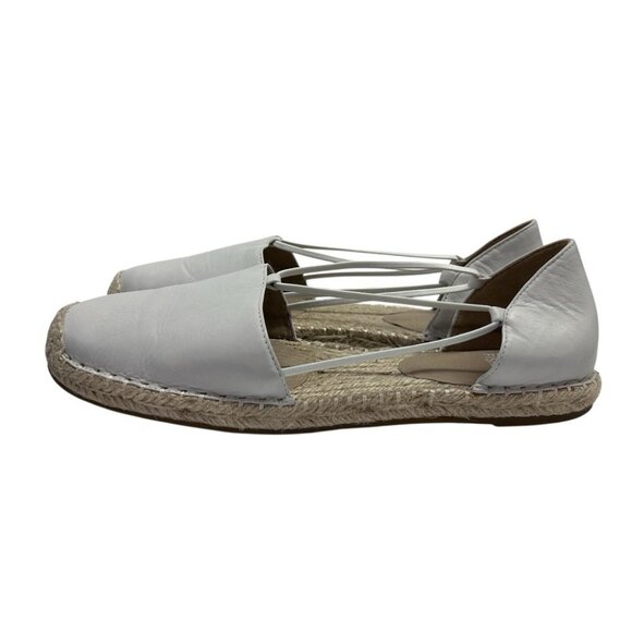 Eileen Fisher Washed White Leather Espadrilles Flats Shoes SIZE 9 BRAND NEW - Picture 3 of 9
